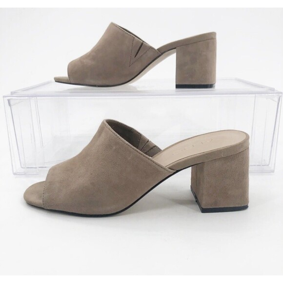 Aldo Womens Summer Slides Sandals Shoes Size 10 Tan Suede Chunky Block Heel EUC - Picture 2 of 13